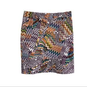 Jade MelodyTam Stretch Patchwork Chevron Dopamine Print Skirt